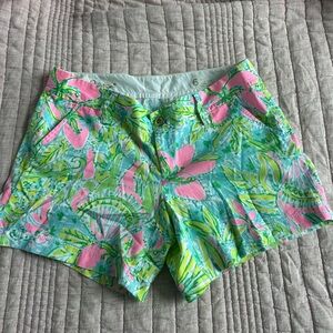 Callahan Pink and Green Bermuda Shorts Vibrant Resort Style